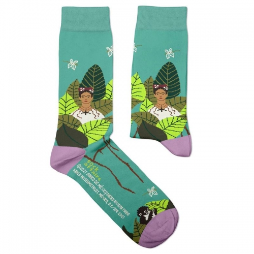 Socken Kunstwerke - Kahlo "Selbstporträt mit Affen"